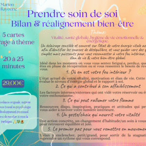 CARTO – Prendre soin de soi: Bilan & réalignement bien-être (Tirage à thème)